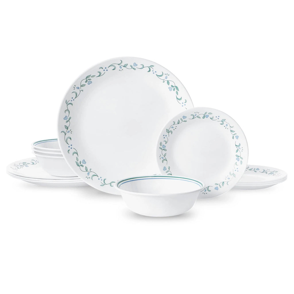 Country Cottage 12-Piece Glass Dinnerware Set