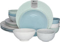 16-Piece Stoneware Dinnerware Set for 4, Green
